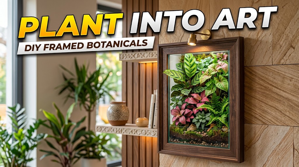 Framed Botanical Displays Home Decor Time Fiber
